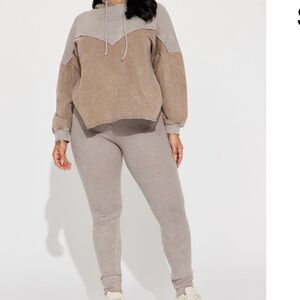 Fashion Nova Two-Tone Gray and Tan Pantsuit